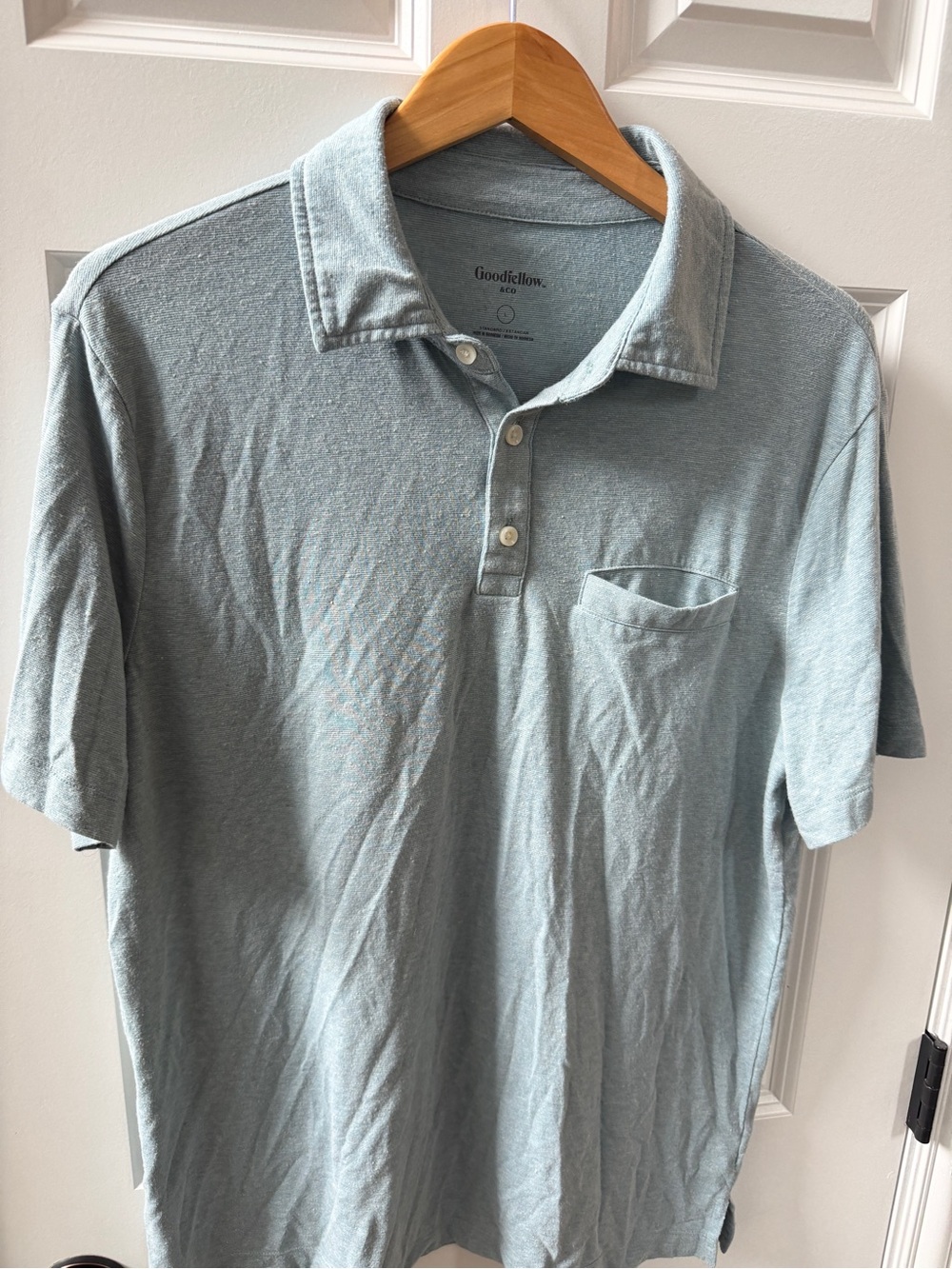 Goodfellow & Co Men’s Pale Blue Polo with Chest Pocket